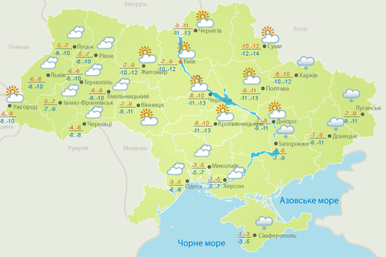 Погода: то нинішнє Різдво нам передбачає холодне літо? (Карти гідрометеоцентру і пісня)