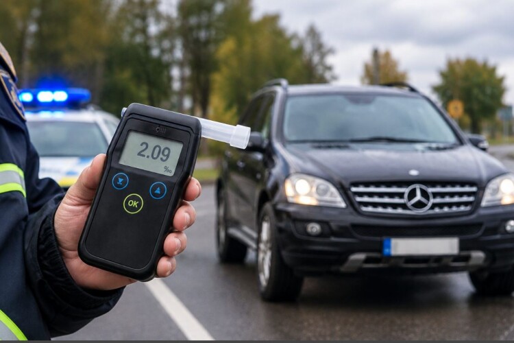 На Волині рівень алкоголю в крові водія автомобіля Mercedes перевищував допустиму норму у 10 разів 