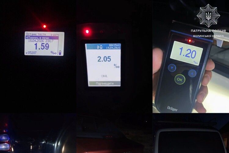 На Волині в комендантську годину упіймали водія, рівень алкоголю в крові якого перевищував норму у 10 разів