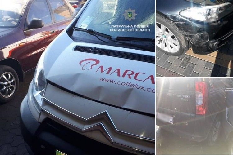 За півдня у Луцьку вже вісім автомобільних аварій