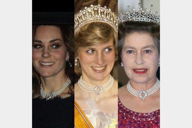 Кейт Міддлтон одягла перлове намисто королеви Єлизавети II, яке раніше носила принцеса Діана