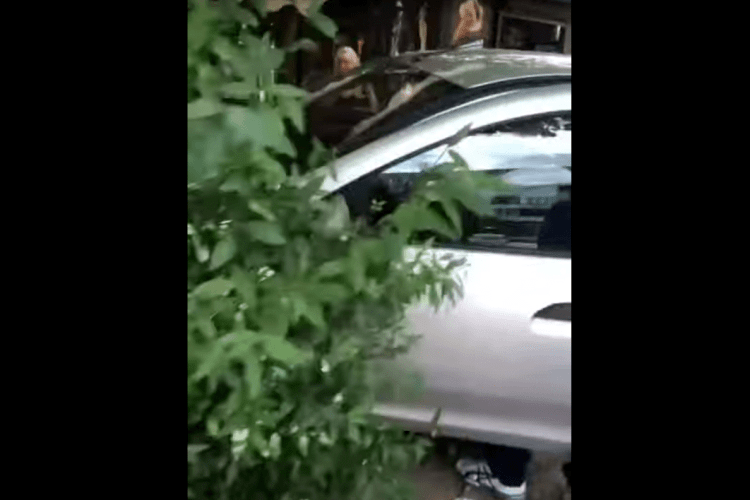У Луцьку від зіткнення авто вилетіло на тротуар (Відео)