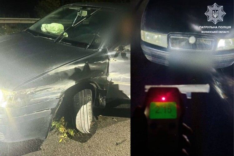 Виїхав на «зустрічку»: біля Луцька п’яний водій Skoda врізався у BMW