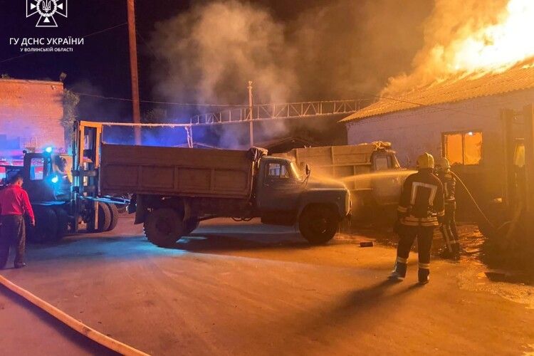 Під час нічної пожежі в місті на Волині рятувальники встигли вивезти газове обладнання