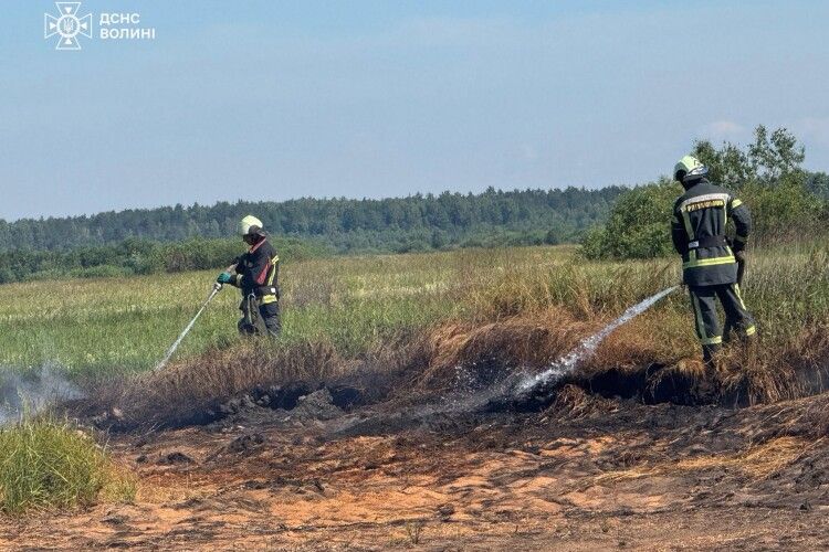 На Волині продовжують горіти кілька торфовищ