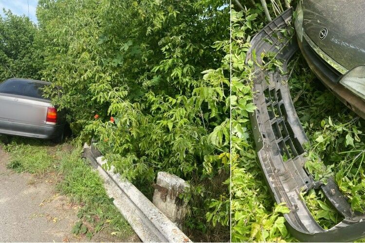 Водій без прав розтрощив авто й огорожу в Луцьку