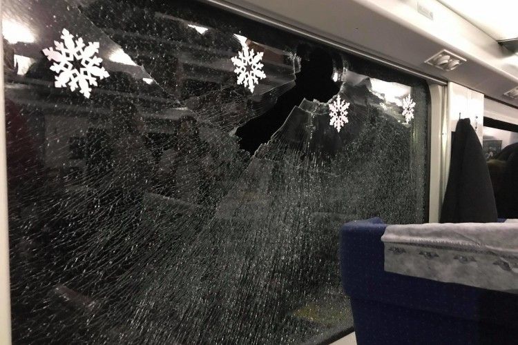 Співачку Руслану ледь не скалічив камінь, що влетів у вікно поїзда (відео)