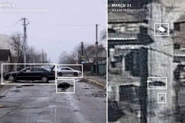 Тіла убитих росіянами мешканців Бучі лежали на вулицях понад три тижні (Відео)