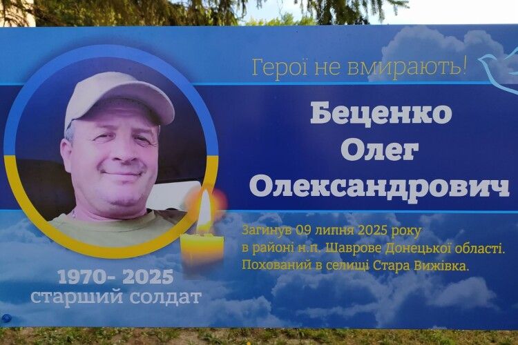 У громаді на Волині освятили банер загиблому Герою (Фото)