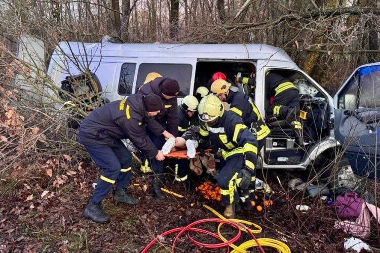 На Волині мікроавтобус злетів у кювет, є загиблі