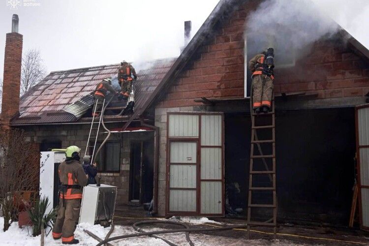 На Волині рятувальники ліквідували пожежу в приватному господарстві (Фото)