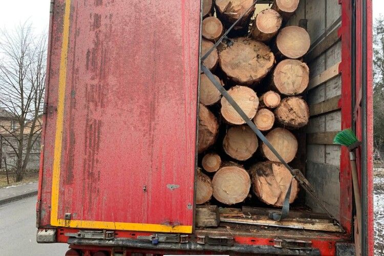 Поліція Рівненщини затримала вантажівку з дровами на трасі «Київ-Ковель-Ягодин»