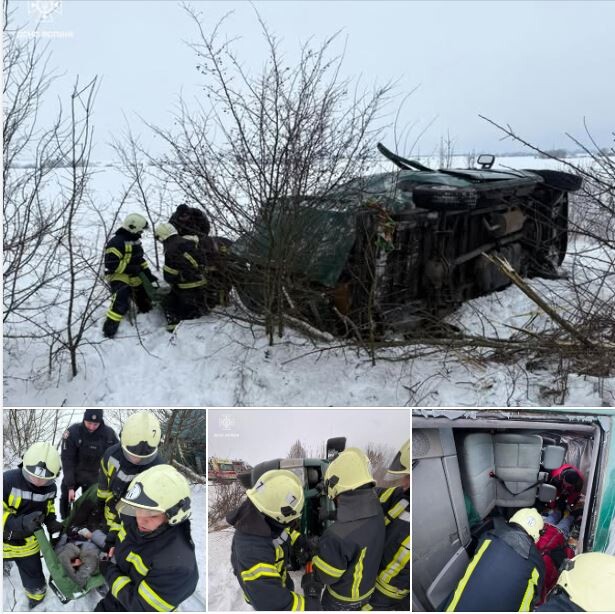 На місці ДТП у Новосілках Володимирського району. Фото: ДСНС Волині.