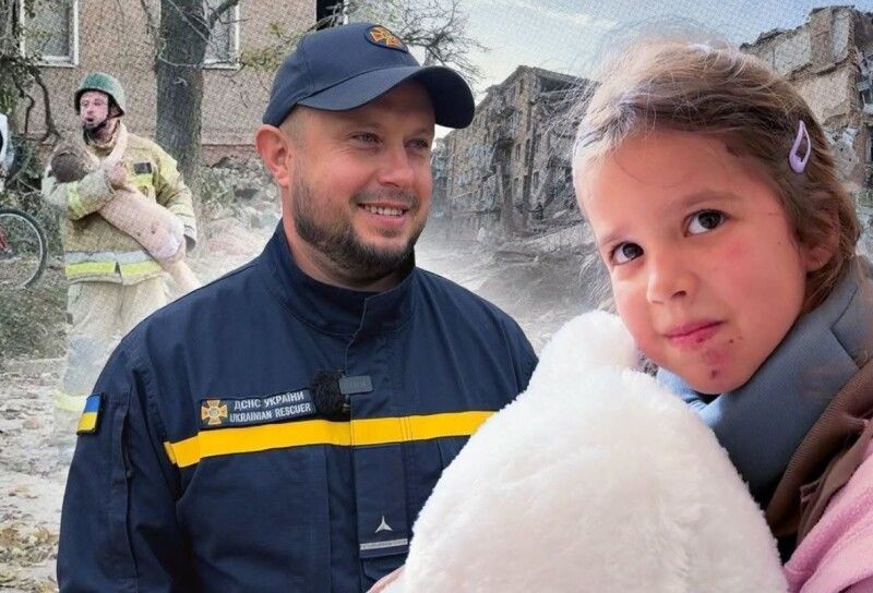 Рятувальник провідав у лікарні дівчинку, яку дістав з-під завалів