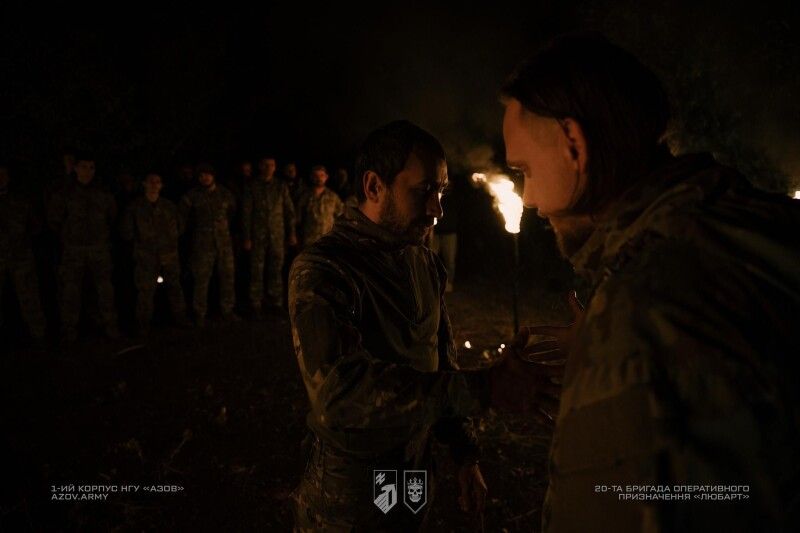 Бійці інженерно-саперної роти 20-ї бригади «Любарт» під час отримання шеврона підрозділу «Ковалі Любарта».