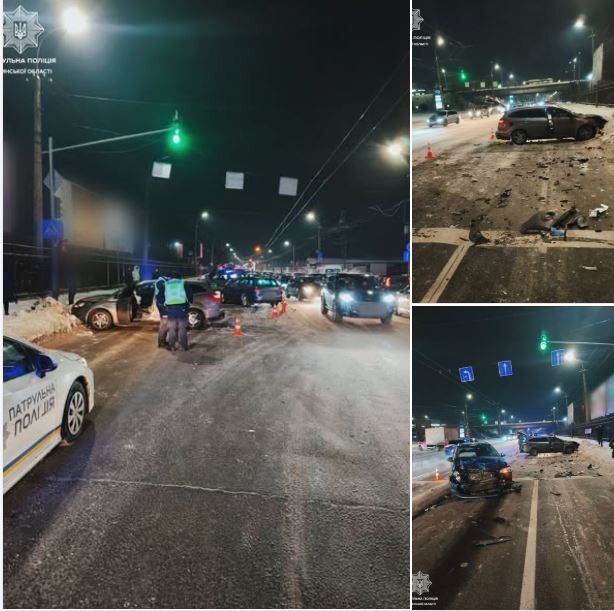 На місці ДТП в Луцьку. Фото: Патрульна поліція Волині.