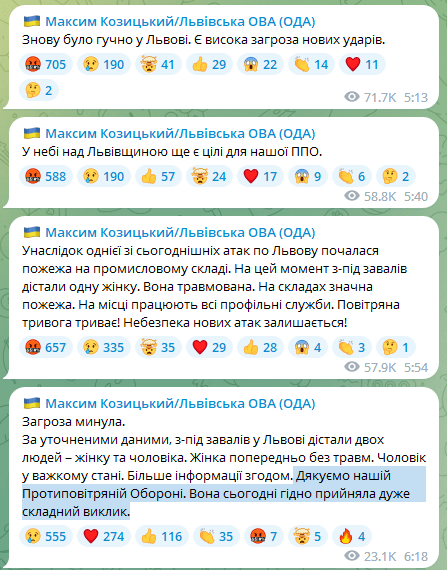 Фото з телеграм-каналу Максима КОЗИЦЬКОГО.