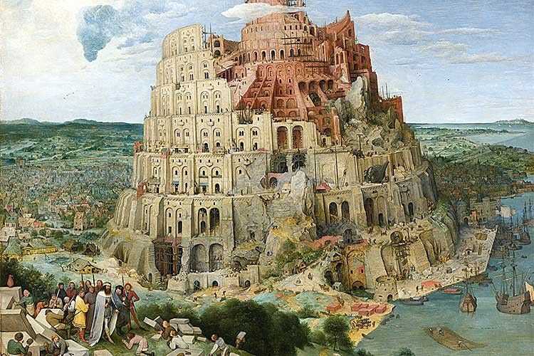 Такою зобразив Вавилонську вежу на своїй картині у 1563 році  Пітер Брейгель-старший. Зберігається полотно у віденському Музеї історії мистецтв.