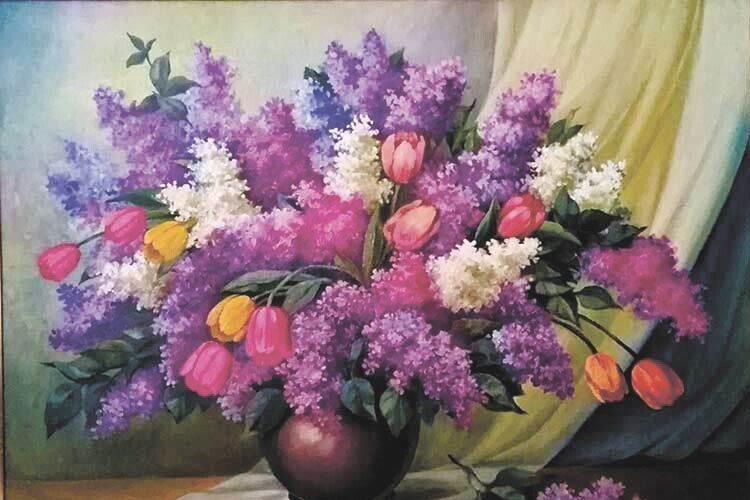 Одна з робіт Євгена Івановича – весняні квіти рідного краю.