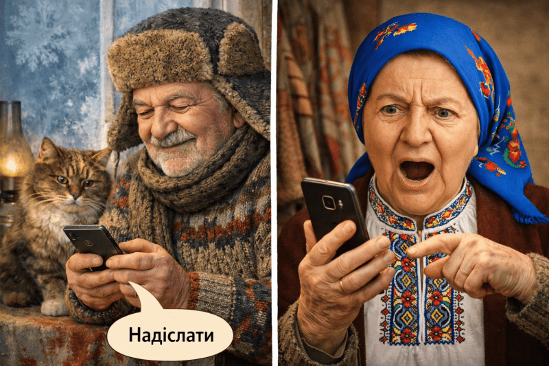 «Омеляяяне!!! – баба Параска гримнула так, що з даху посипався іній. – Це ти за ким не сумуєш, га?!»