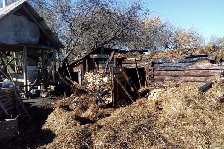 У Нуйно згорів хлів.