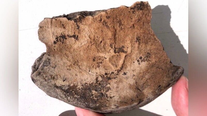 Знайдений елемент горщика періоду XII-XIII століть, квітень 2023 року.