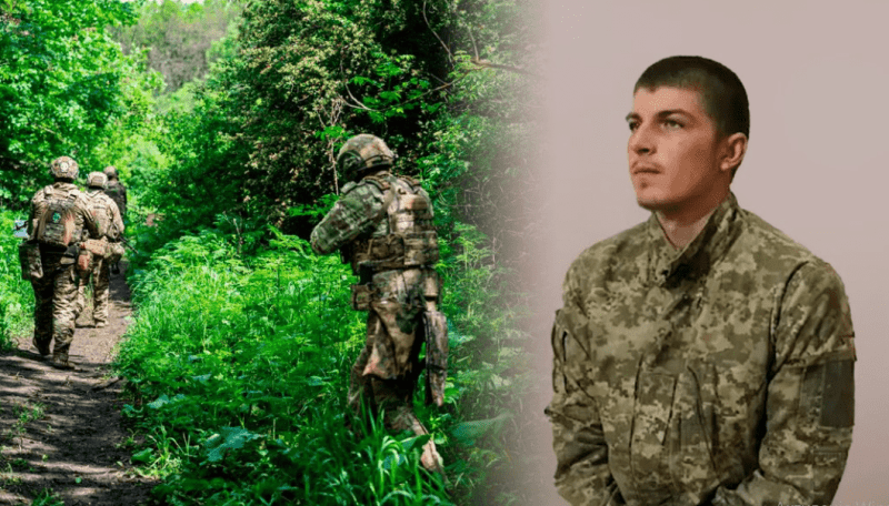 Колаж, на якому зображені бійці російського батальйону імені М. Кривоноса та Роман Смолянюк. 