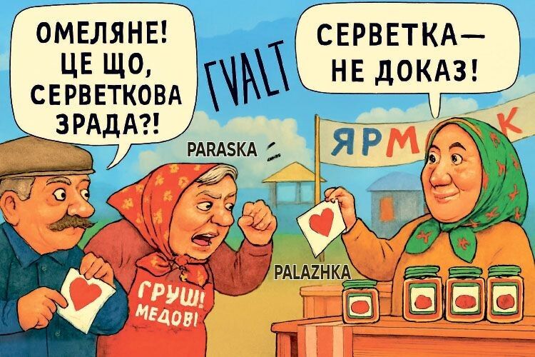 Момент сварки між бабою Параскою і бабою Палажкою зафіксував місцевий блогер-фрілансер  і заодно листоноша Іван Почуй-Зубрицький. Далі буде…