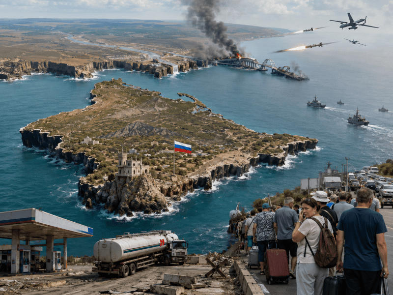 росія хотіла зробити з півострова Крим військовий кулак у Чорному морі, а отримує острів логістичної тривоги, дефіциту пального і страху перед дорогою назад.