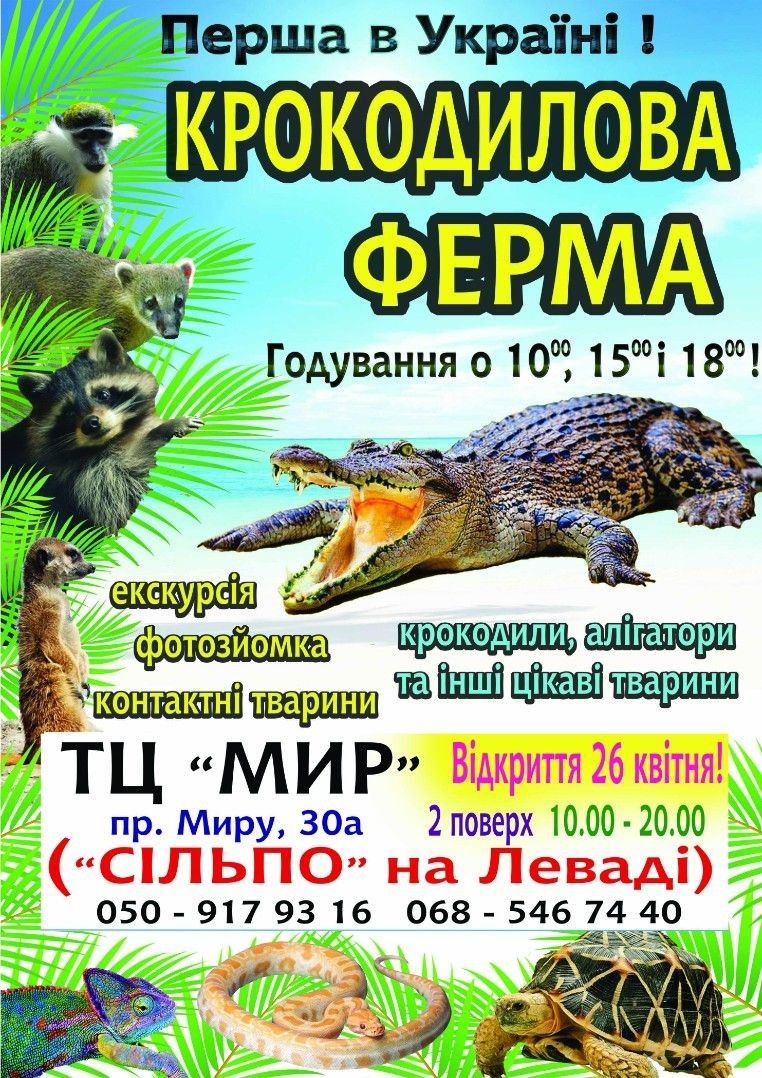 Запрацює крокодиляча ферма наприкінці квітня.