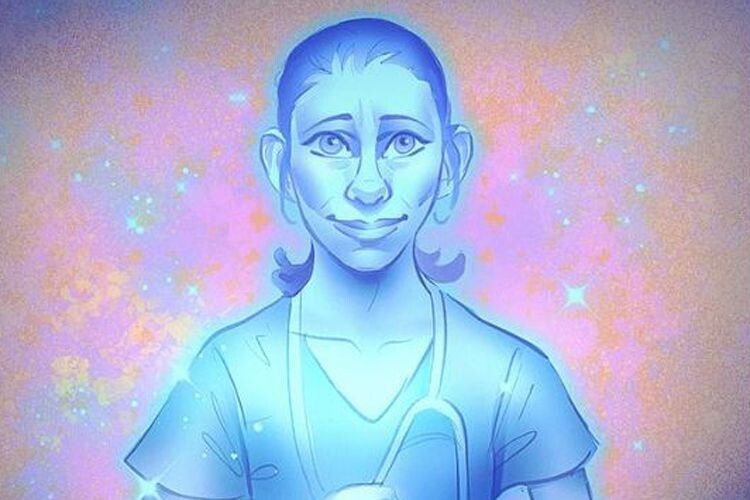«Плачу, не можу зупинитися. Якщо матимете сили і час, намалюйте Оксану Леонтьєву. Вона загинула дорогою на роботу, поспішаючи до пацієнтів. Працювала у відділенні трансплантації кісткового мозку 11 років, рятувала дітей з раком крові».