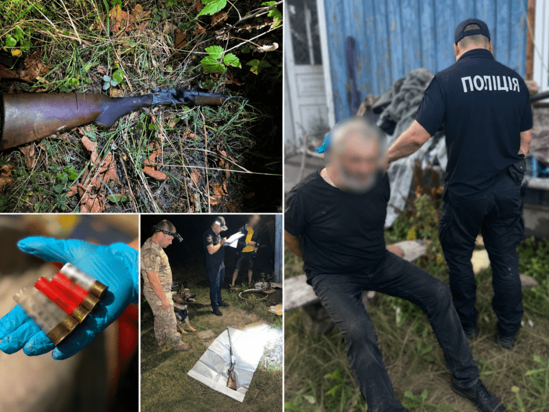 Правоохоронці вилучили рушницю, набої  та затримали 67-річного підозрюваного.