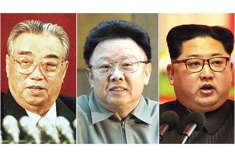 Три Кіми, яким належить Північна Корея останні 74 роки: (зліва направо): Кім Ір Сен, Кім Чен Ір та Кім Чен Ин.