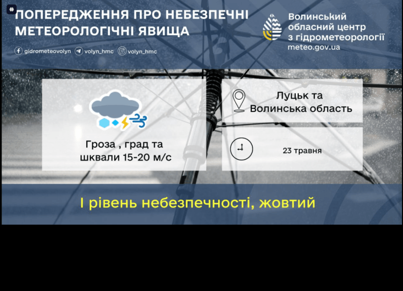Не перебувайте під час грози на відкритій місцевості!