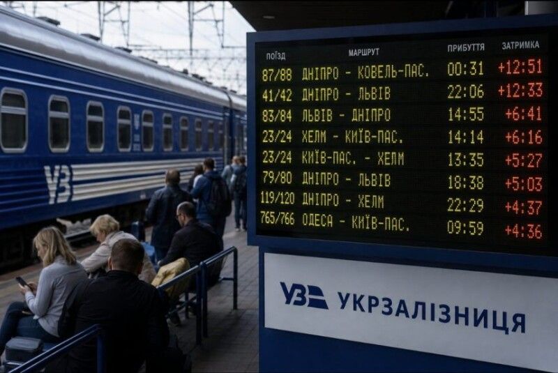 Затримка поїздів Укрзалізниці 8 серпня 2026 року. Фото: mignews.com.ua.