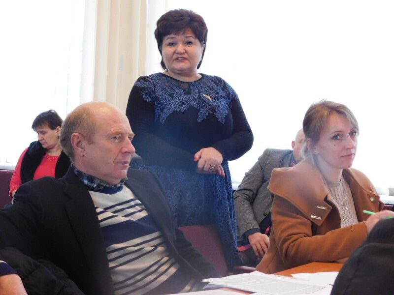 Виступає голова Горохівського районного суду Галина Адамчук. Фото Лесі ВЛАШИНЕЦЬ.