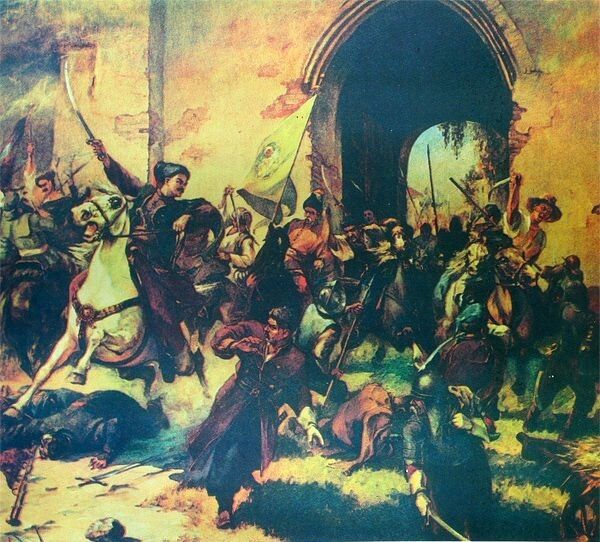 Художник Борис Карабулін 1968 року присвятив козацькому ватажку своє полотно «Взяття Луцького замку С. Наливайком». 