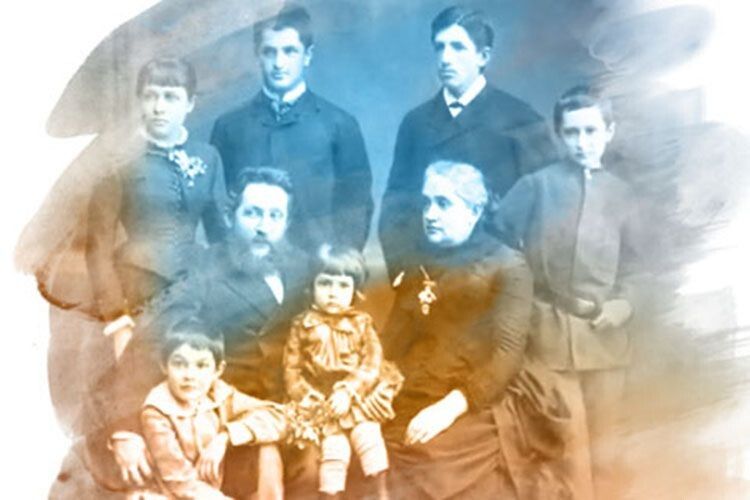 Олексій і Христина Алчевські разом із дітьми.