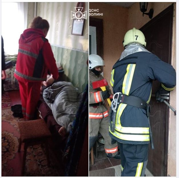 Завдяки рятувальникам медики змогли потрапити до хворої. Фото пресслужба ГУ ДСНС України у Волинській області.