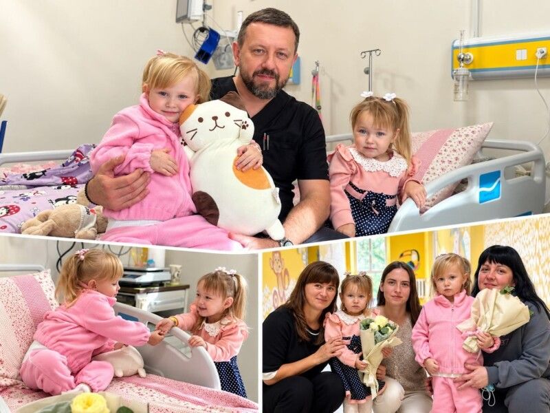 Софійка і Божена, їхні мами та хірург Андрій Кузик, який разом із колегами провів унікальну операцію і після років болю подарував шанс на нове життя.