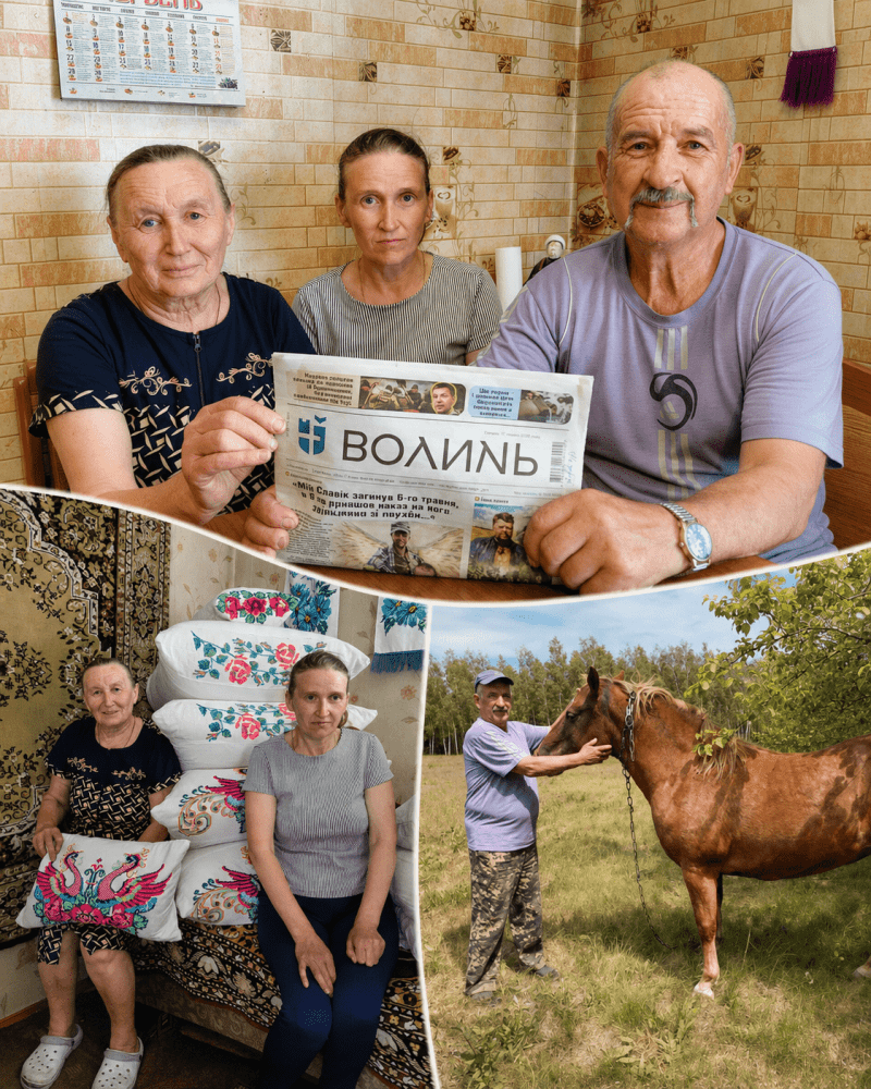 Наталія Савчук та її донька Тетяна – ще й вишивальниці неабиякі. А ще в селі Вільшанка у двох господарів є коні, один із них – в сім’ї, котра читає «Волинь».