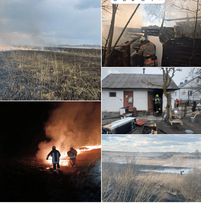 Передвеликодня субота виявилася неспокійною для вогнеборців краю. Фото: ДСНС Волині. 