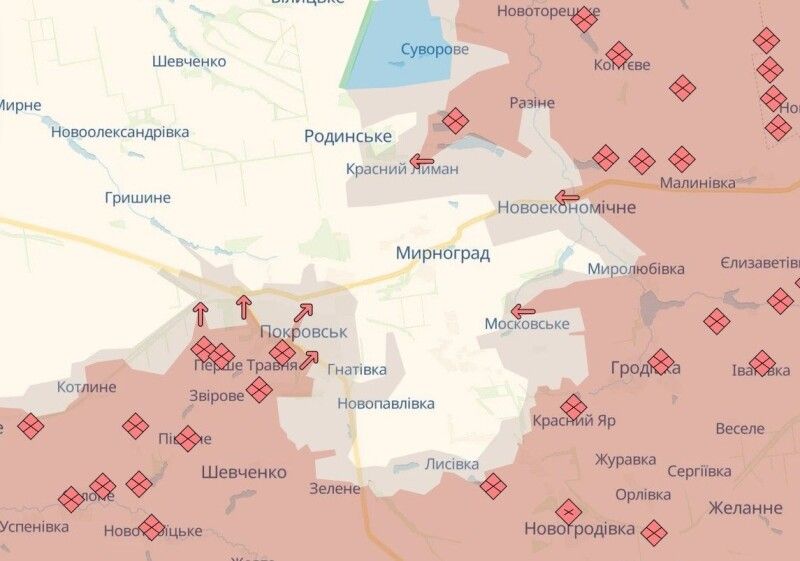 Така ситуація нині біля Покровська. Фотоскрін: фейсбук-сторінка Кирила САЗОНОВА.