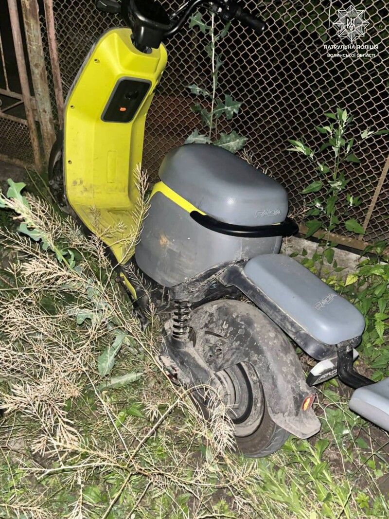 Водій цього електровелосипеда був «під мухою». Фото: Патрульн аполція Волині.