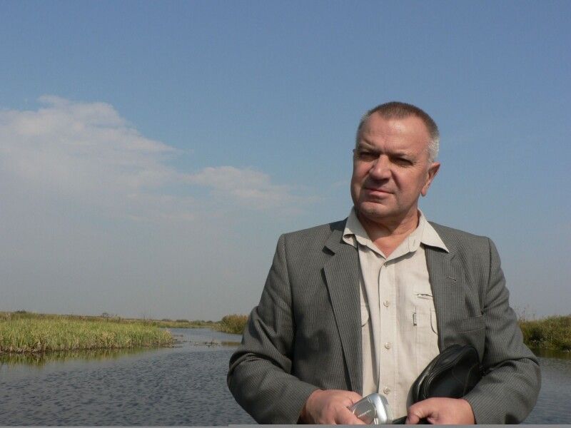 Микола Якименко на озері Остров’є (Волянське) у вересні 2005 року.