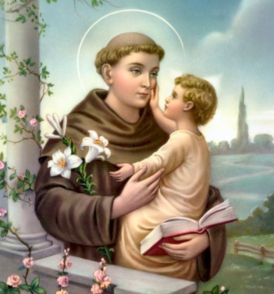 Святого Антонія найчастіше зображають з Дитиною Ісусом  на руках.